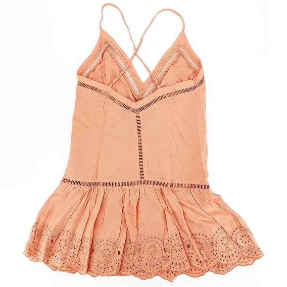 BB Dakota Karleen Eyelet Drop Waist Dress XS Pink - Picture 6 of 9